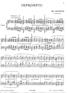 Partition No.5 - Impromptu, 6 Morceaux, Op.104, Rubinstein, Anton