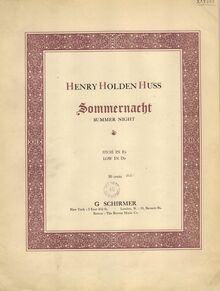Partition Cover Page (color), Sommernacht, Summer Night, E♭ major