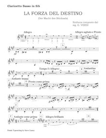 Partition basse clarinette (B♭), La forza del destino, The Force of Destiny