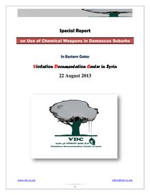 rapport réalisé en Syrie par l’ONG Violations Documentation Center in Syria (VDC) sur l utilisation d armes chimiques (ENG)