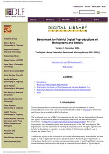DLF Benchmark for Faithful Digital Reproductions of ...