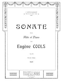 Partition de piano, flûte Sonata en F major, F major, Cools, Eugène