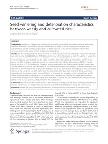 Seed wintering and deterioration characteristics between weedy and cultivated rice