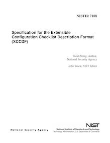 Specification for the Extensible Configuration Checklist ...