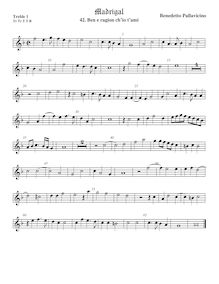Partition viole de gambe aigue 1, Madrigali a 5 voci, Libro 4, Pallavicino, Benedetto par Benedetto Pallavicino