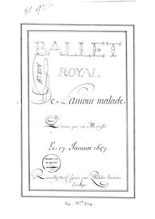 Partition complète (manuscript), Ballet de l amour malade, LWV 8