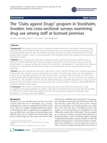 The "Clubs against Drugs" program in Stockholm, Sweden: two cross-sectional surveys examining drug use among staff at licensed premises