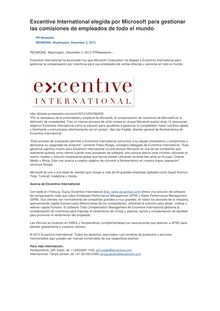 Excentive International elegida por Microsoft para gestionar las comisiones de empleados de todo el mundo