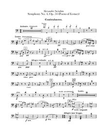 Partition Basses, Symphony No.4, Op.54, Poème de l Extase, Scriabin, Aleksandr