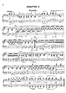 Partition , Sonatina en G major, 6 sonatines pour Piano 4 mains, Op.127b