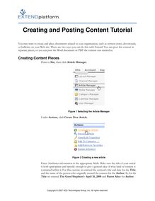 Creating and Posting Content Tutorial
