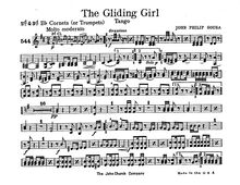 Partition Cornet 2,3 (ou trompettes,  B♭), pour Giliding Girl, Sousa, John Philip