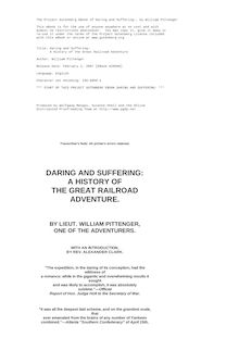 Daring and Suffering: - A History of the Great Railroad Adventure