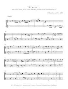 Partition violons, 12 sonates pour 2 violons avec a basse pour pour violoncelle ou Harpsicord