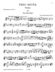 Partition de violon, Trio  pour Piano Trio, Op.19, Scheinpflug, Paul
