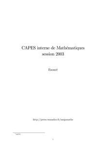 CAPES interne de Mathématiques session