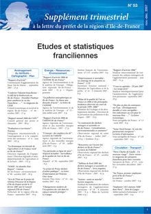 Supplément trimestriel n°53 Etudes et statistiques franciliennes