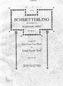 Partition complète, lyrique pièces, Op.43, Grieg, Edvard