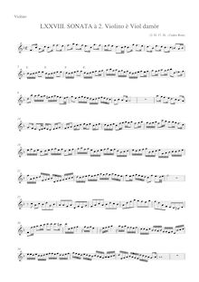 Partition violon, Sonata pour violon et viole de gambe d amore, Anonymous
