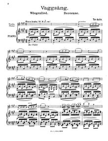 Partition violon et partition de piano, partition de violon, Wiegenlied