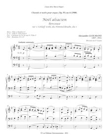 Partition , Noël alsacien Schlaff wohl, du Himmelsknabe, du (Berceuse), Chorals et noëls pour orgue