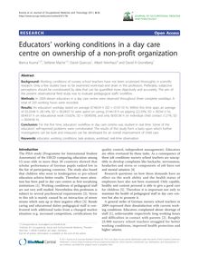 Educators  working conditions in a day care centre on ownership of a non-profit organization