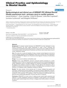 Epidemiological and clinical use of GMHAT-PC (Global Mental Health assessment tool – primary care) in cardiac patients