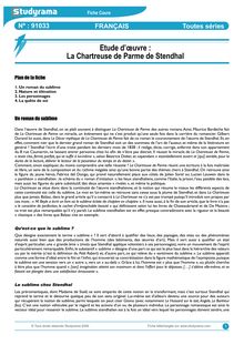 Etude d uvre : La Chartreuse de Parme de Stendhal