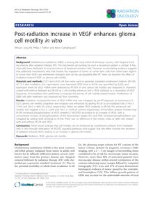 Post-radiation increase in VEGF enhances glioma cell motility in vitro
