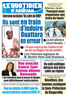 Le Quotidien d’Abidjan n°2893 - du mardi 28 juillet 2020