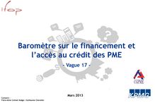 Etude IFOP : Baromètre sur le financement et l’accès au crédit des PME