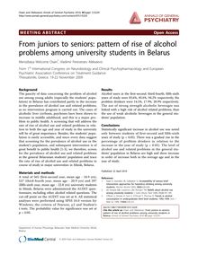 From juniors to seniors: pattern of rise of alcohol problems among university students in Belarus