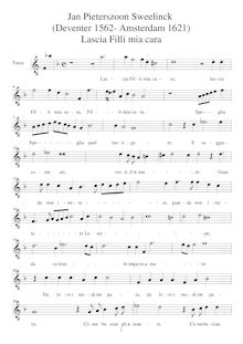 Partition ténor (A) en aigu enregistrement  notation, Rimes francaises et italiennes par Jan Pieterszoon Sweelinck