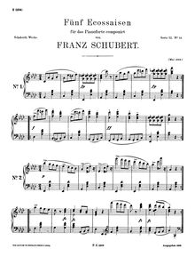 Partition complète, Ecossaises, D.697, Schubert, Franz