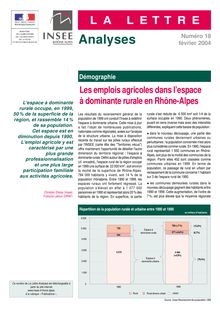 Les emplois agricoles dans l espace à dominante rurale en Rhône-Alpes