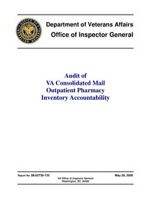 Department of Veterans Affairs Office of Inspector General Audit of VA  Consolidated Mail Outpatient