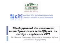 Développement des ressources numériques: cours scientifiques au ...