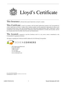 Reside Worldwide 2007 Certificate-Revised Lloyd s  Audit 9-11-09