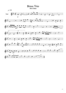 Partition trompette en E, Brass Trio, G major, Chase, Alex