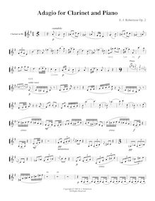 Partition clarinette , partie, Adagio pour clarinette et Piano, Op.2