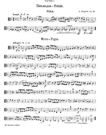 Partition viole de gambe, Prélude et fugue sur le thème B-La-F, Op.11