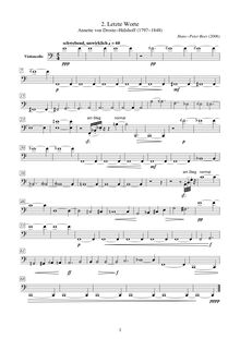 Partition violoncelle, chansons to lyrics by Annette von Droste-Hülshoff par Hans-Peter Beer