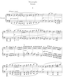 Partition complète, Piano Sonata four mains, Sonate pur piano a quatre mains