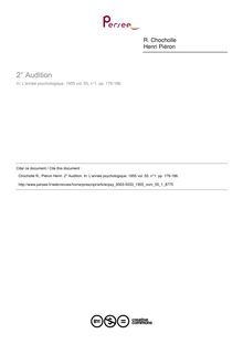 Audition - compte-rendu ; n°1 ; vol.55, pg 178-186