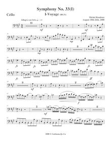 Partition violoncelles, Symphony No.33, A major, Rondeau, Michel