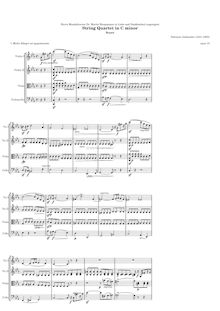 Partition complète, corde quatuor en C minor, Jadassohn, Salomon