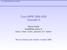 Cours MPRI 2009--2010   Treewidth II