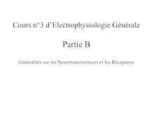 Cours n°3 d’Electrophysiologie Générale  Partie B  Généralités 