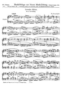 Partition No.4 - Im Frühling, Verwehte Blätter, Op.10, Zierau, Fritz