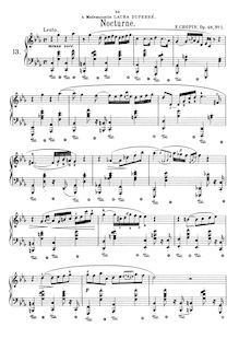 Partition complète, nocturne à mademoiselle Laura, Chopin, Frédéric